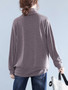 Casual Loose Turtleneck Plain Long Sleeve T-Shirt