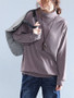 Casual Loose Turtleneck Plain Long Sleeve T-Shirt