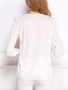 Casual V-Neck Beading Long Sleeve T-Shirt