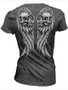 Casual V-Neck Skull Wings Printed Short Sleeve T-Shirt