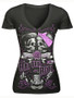 Casual V-Neck Stylish Skull Printed Short Sleeve T-Shirt