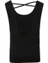 Casual Strappy Round Neck Plain Sleeveless T-Shirt