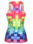 Casual Colorful Round Neck Racerback Printed Sleeveless T-Shirt