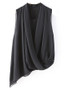 Casual Designed Solid Asymmetric Hem Chiffon Sleeveless T-Shirt