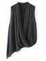 Casual Designed Solid Asymmetric Hem Chiffon Sleeveless T-Shirt