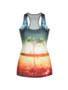 Casual Dreamy Racerback Printed Round Neck Sleeveless T-Shirt