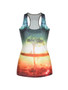 Casual Dreamy Racerback Printed Round Neck Sleeveless T-Shirt