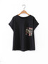 Casual Designed Printed Round Neck Short Sleeve T-Shirt