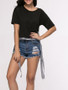 Casual High-Low Round Neck Striped Short Sleeve T-Shirt
