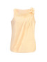 Casual Round Neck Bowknot Ruched Plain Sleeveless T-Shirt