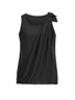 Casual Round Neck Bowknot Ruched Plain Sleeveless T-Shirt