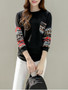 Casual Crew Neck Printed Long Sleeve T-Shirt