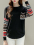 Casual Crew Neck Printed Long Sleeve T-Shirt