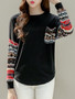 Casual Crew Neck Printed Long Sleeve T-Shirt