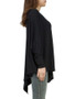 Casual Oversized Asymmetric Hem Plain Batwing Long Sleeve T-Shirt