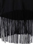 Casual Crew Neck Fringe Exposed Navel Plain Sleeveless T-Shirt