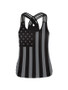 Casual Racerback US Flag Printed Sleeveless T-Shirt