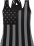 Casual Racerback US Flag Printed Sleeveless T-Shirt