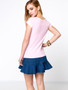 Casual Exquisite Hollow Out Plain Short Sleeve T-Shirt