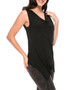 Casual Cowl Neck Asymmetric Hem Solid Sleeveless T-Shirt