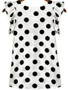 Casual Round Neck Ruffle Trim Polka Dot Sleeveless T-Shirt