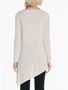 Casual Asymmetric Hem Vented Plain Long Sleeve T-Shirt