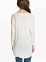 Casual Round Neck High-Low Plain Batwing Long Sleeve T-Shirt