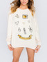 Casual Lovely Cartoon Printed Round Neck Long Sleeve T-Shirt