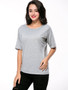 Casual Open Shoulder Decorative Lace Short Sleeve T-Shirt