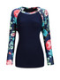 Casual Awesome Round Neck Floral Printed Raglan Sleeve T-Shirt