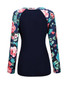 Casual Awesome Round Neck Floral Printed Raglan Sleeve T-Shirt