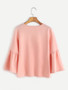 Charming Designed Round Neck Plain Bell Long Sleeve T-Shirt