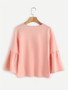 Charming Designed Round Neck Plain Bell Long Sleeve T-Shirt