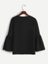 Charming Designed Round Neck Plain Bell Long Sleeve T-Shirt