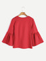 Charming Designed Round Neck Plain Bell Long Sleeve T-Shirt