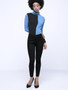 Casual High Neck Color Block Long Sleeve T-Shirt