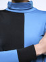 Casual High Neck Color Block Long Sleeve T-Shirt