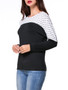 Casual Round Neck Polka Dot Batwing Long Sleeve T-Shirt