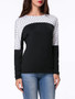 Casual Round Neck Polka Dot Batwing Long Sleeve T-Shirt