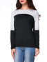 Casual Round Neck Polka Dot Batwing Long Sleeve T-Shirt