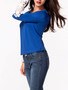 Casual Round Neck Decorative Lace Hollow Out Long Sleeve T-Shirt