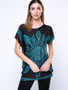 Casual Tribal Printed Round Neck Short Sleeve T-Shirt