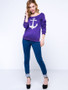 Casual Colorful One Shoulder Printed Long-Sleeve-T-Shirt