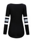 Casual Designed Round Neck Color Block Striped Long Sleeve T-Shirt