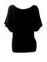 Casual Open Shoulder Concise Plain Batwing Short Sleeve T-Shirt