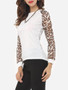 Casual Leopard Printed Modern Round Neck Long-sleeve-t-shirt