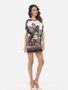 Casual Printed Batwing Charming Round Neck Short-sleeve-t-shirt