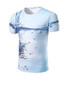 Casual Dramatic Round Neck Water Printed T-Shirt