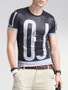 Casual Trendy Color Block Letter Round Neck T-Shirt