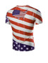 Casual Round Neck Letters US Flag Printed T-Shirt